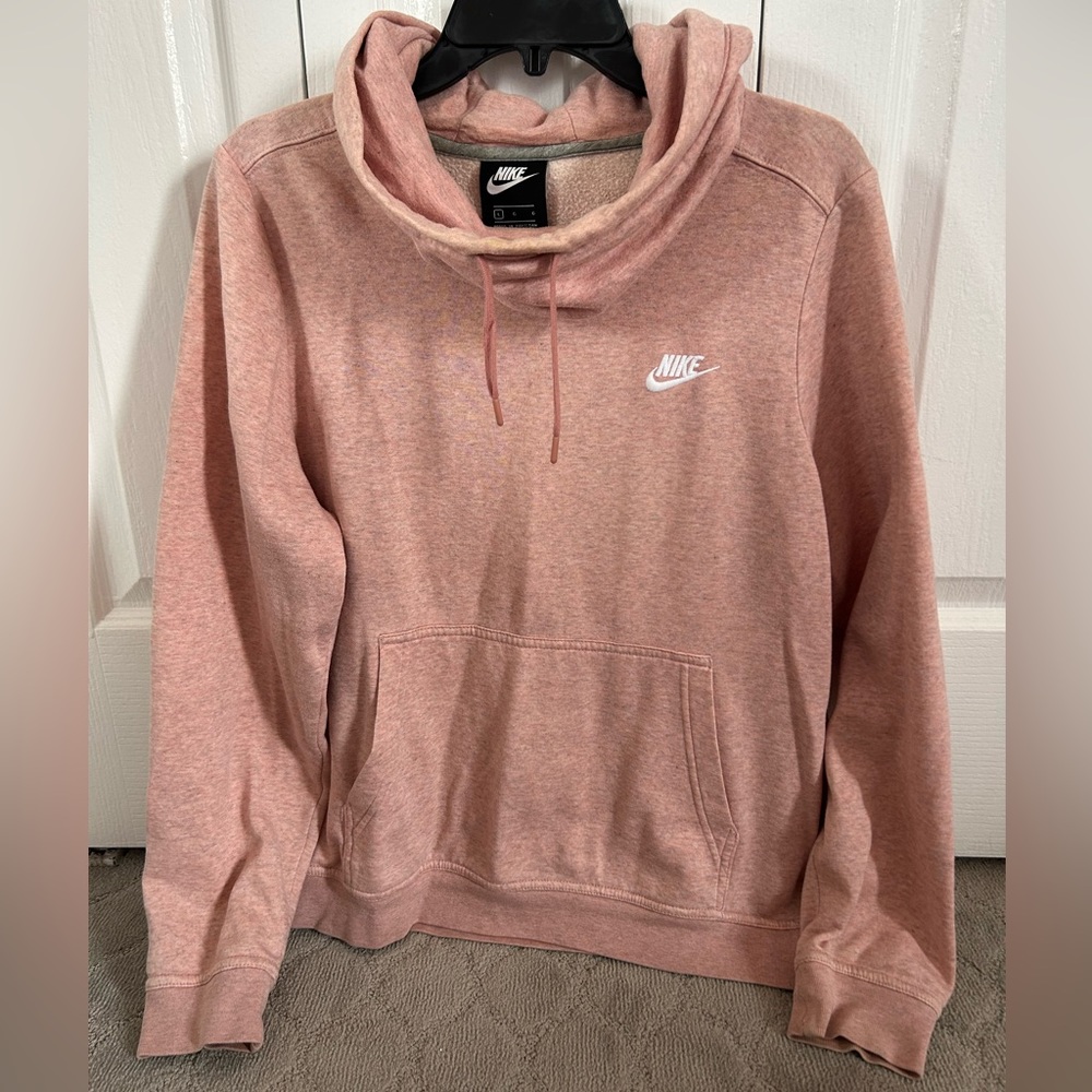 Nike Light Pink Heathered Funnel Hoodie